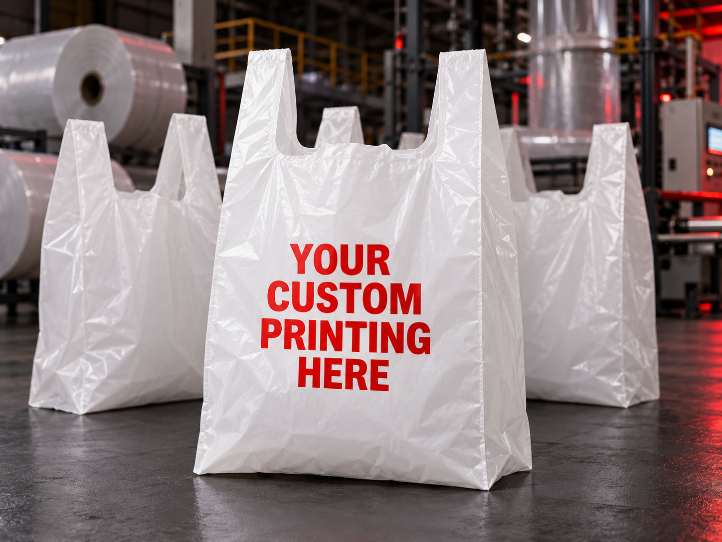 Pure Manufacturing T-shirt style grocery bag with custom printing